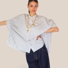 Carica l'immagine nel visualizzatore di Gallery, Dixie camicia over rigata manica corta 86% viscosa Art C648A117
