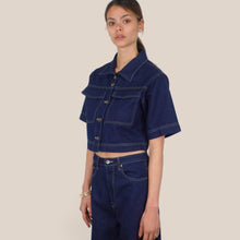 Carica l'immagine nel visualizzatore di Gallery, Tensione giacchino crop jeans 100% cotone Art 38860 ( pantalone Art 38859 )

