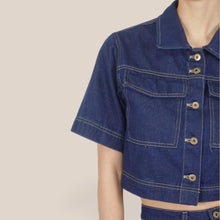 Carica l'immagine nel visualizzatore di Gallery, Tensione giacchino crop jeans 100% cotone Art 38860 ( pantalone Art 38859 )

