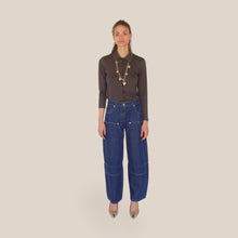 Carica l'immagine nel visualizzatore di Gallery, Haveone jeans toppe denim blu 100% cotone Art PLS-Q299
