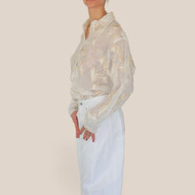 Carica l'immagine nel visualizzatore di Gallery, Haveone camicia over con ricamo pizzo e lurex 85% tencel Art CFW-Q161
