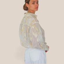Carica l'immagine nel visualizzatore di Gallery, Haveone camicia over con ricamo pizzo e lurex 85% tencel Art CFW-Q161

