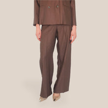 Carica l'immagine nel visualizzatore di Gallery, Haveone pantalone palazzo cioccolato elastico retro 53% viscosa Art PVI-Q230 ( blazer Art JVI-Q085 )
