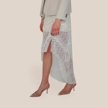 Carica l'immagine nel visualizzatore di Gallery, Haveone gonna tulle ricamo arricciatura laterale e spacco con cintura Art GFW-Q076
