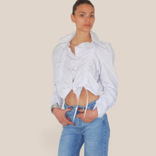 Carica l'immagine nel visualizzatore di Gallery, Haveone camicia crop arricciata 50% cotone Art CVS-Q195

