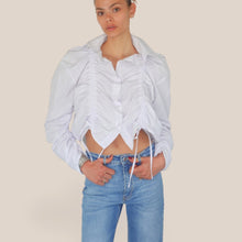 Carica l'immagine nel visualizzatore di Gallery, Haveone camicia crop arricciata 50% cotone Art CVS-Q195
