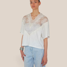 Carica l'immagine nel visualizzatore di Gallery, Haveone blusa scollo V con pizzo 94% cotone Art CMA-Q201
