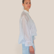 Carica l'immagine nel visualizzatore di Gallery, Haveone blusa balza fondo colletto pizzo 85% lyocell Art CMA-Q200
