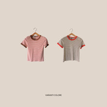 Carica l'immagine nel visualizzatore di Gallery, Philia Loft t-shirt rigata 35% viscosa 305 cotone Art V02F0614
