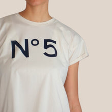Carica l'immagine nel visualizzatore di Gallery, Tensione in t-shirt beige N°5 blu 100% cotone Art 26M4385
