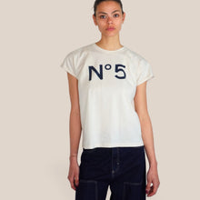 Carica l'immagine nel visualizzatore di Gallery, Tensione in t-shirt beige N°5 blu 100% cotone Art 26M4385
