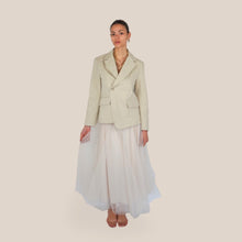 Carica l'immagine nel visualizzatore di Gallery, Tensione in gonna panna lunga tulle con elastico coulisse Art 38821
